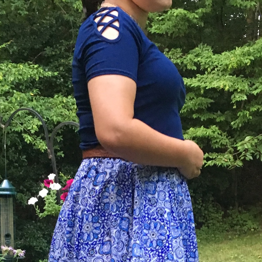 Royal Blue Off the Shoulder top